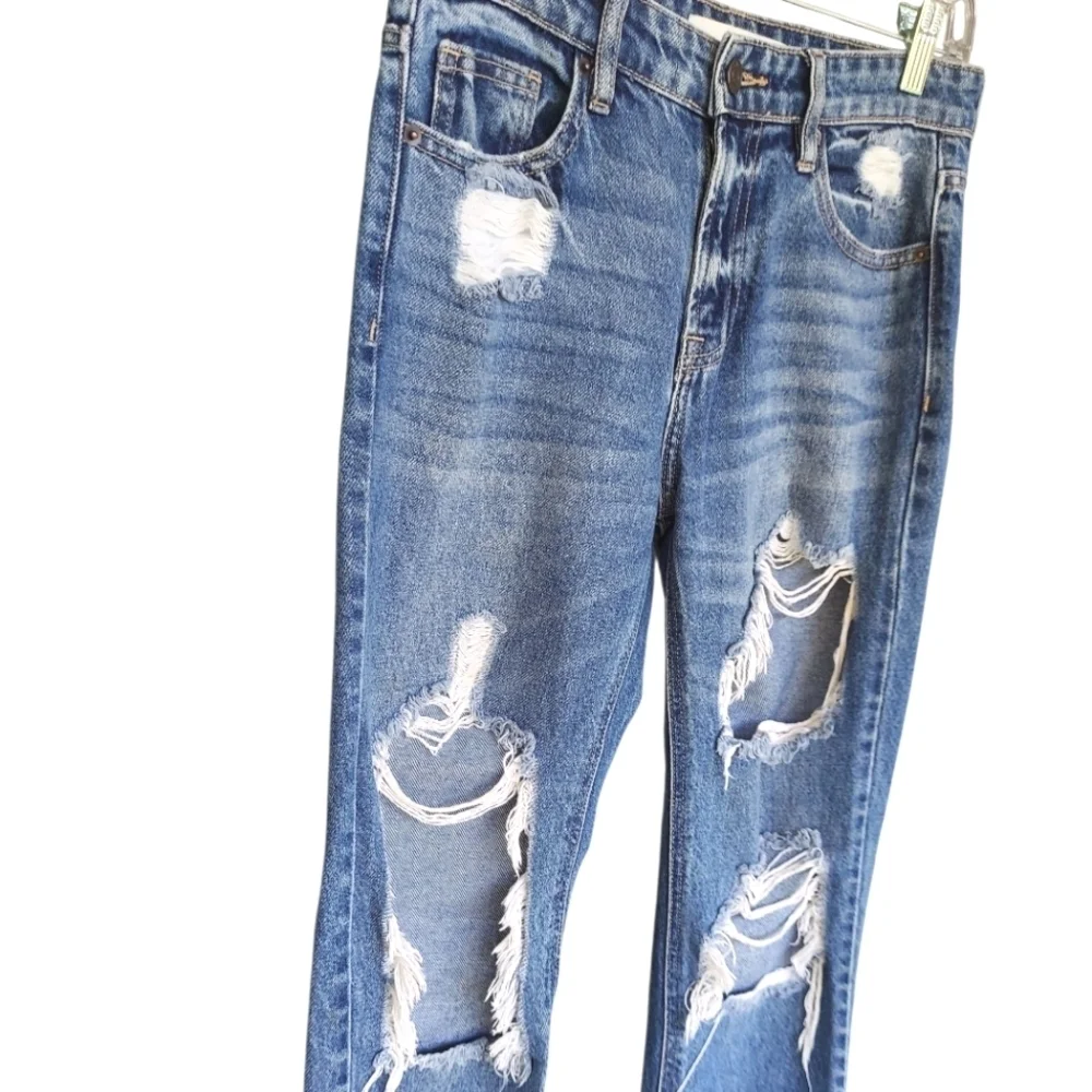 EUC Hidden High-Rise Very Distressed Boyfriend Jean